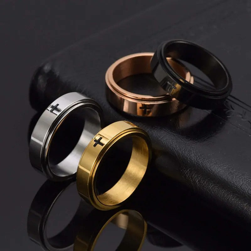 Classy Cross Spinner Ring