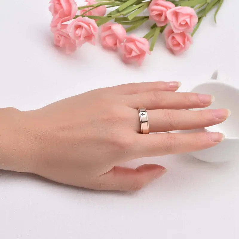 Classy Cross Spinner Ring