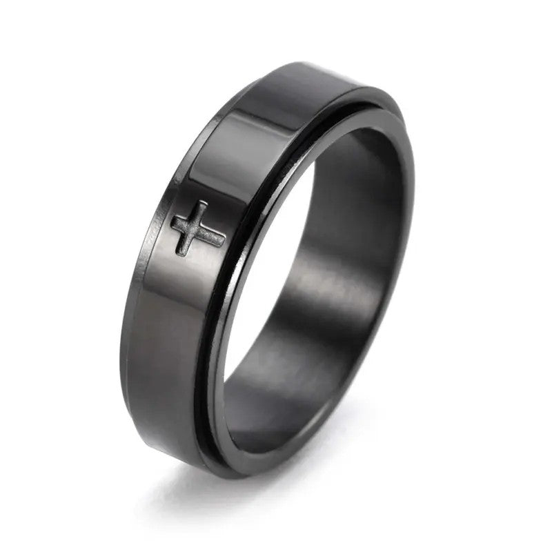 Classy Cross Spinner Ring