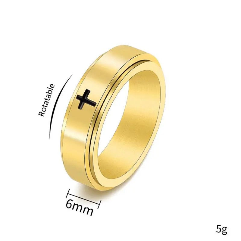 Classy Cross Spinner Ring