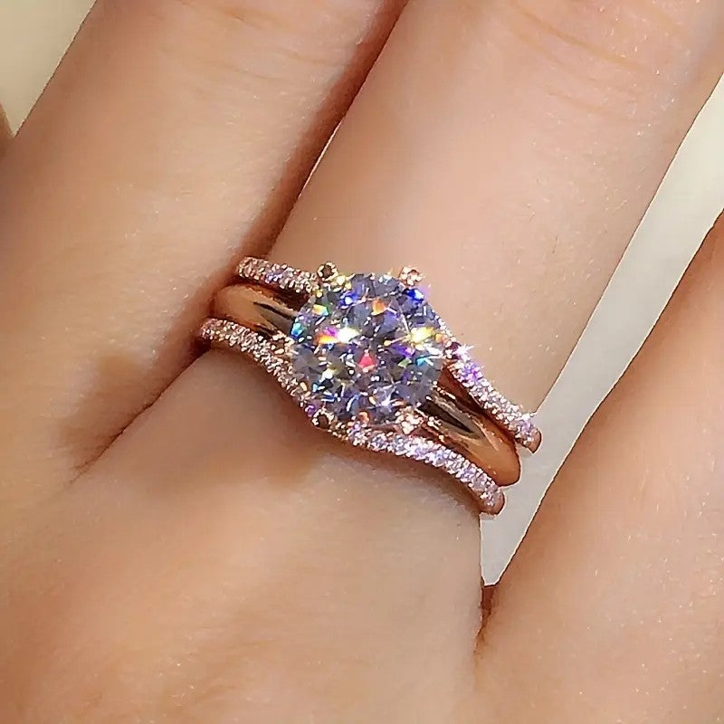 Romantic Split Shank Zircon Ring