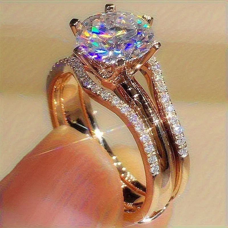 Romantic Split Shank Zircon Ring