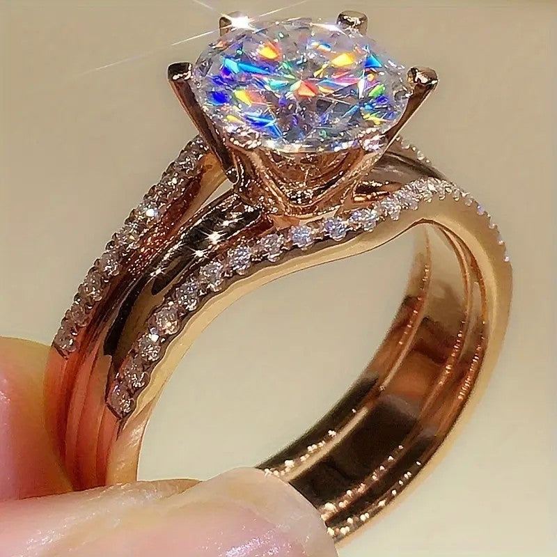 Romantic Split Shank Zircon Ring