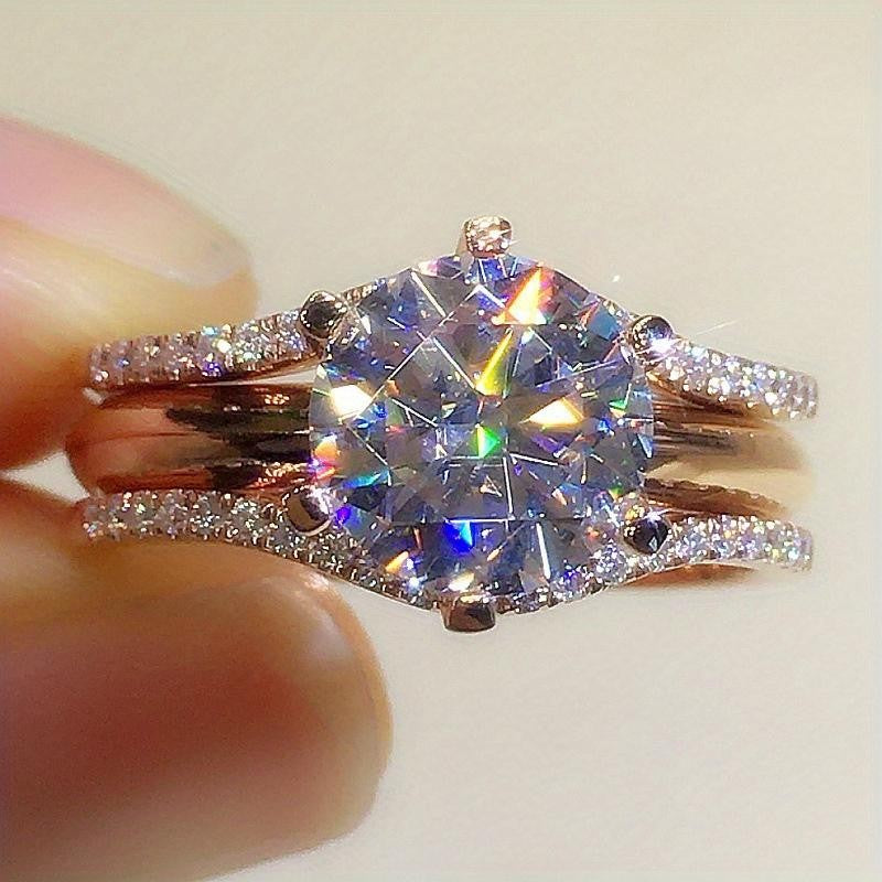 Romantic Split Shank Zircon Ring