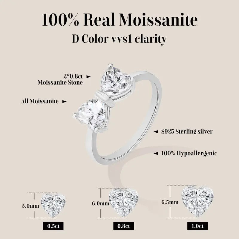 S925 Romantic Heart Moissanite Ring