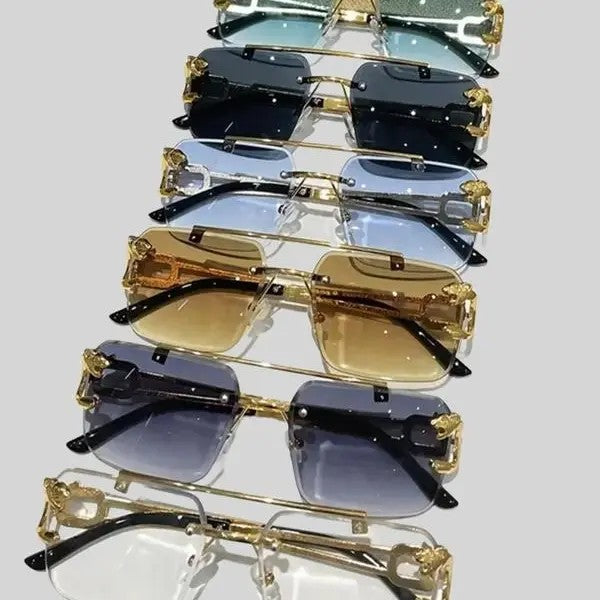6pc Classy Rimless Rectangle Sunglasses Set