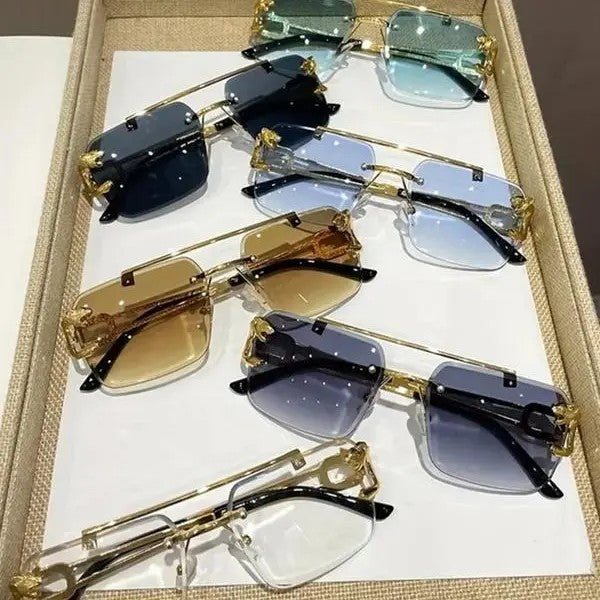 6pc Classy Rimless Rectangle Sunglasses Set
