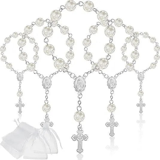 30pc Dainty Ivory Faux Pearl Rosary Set