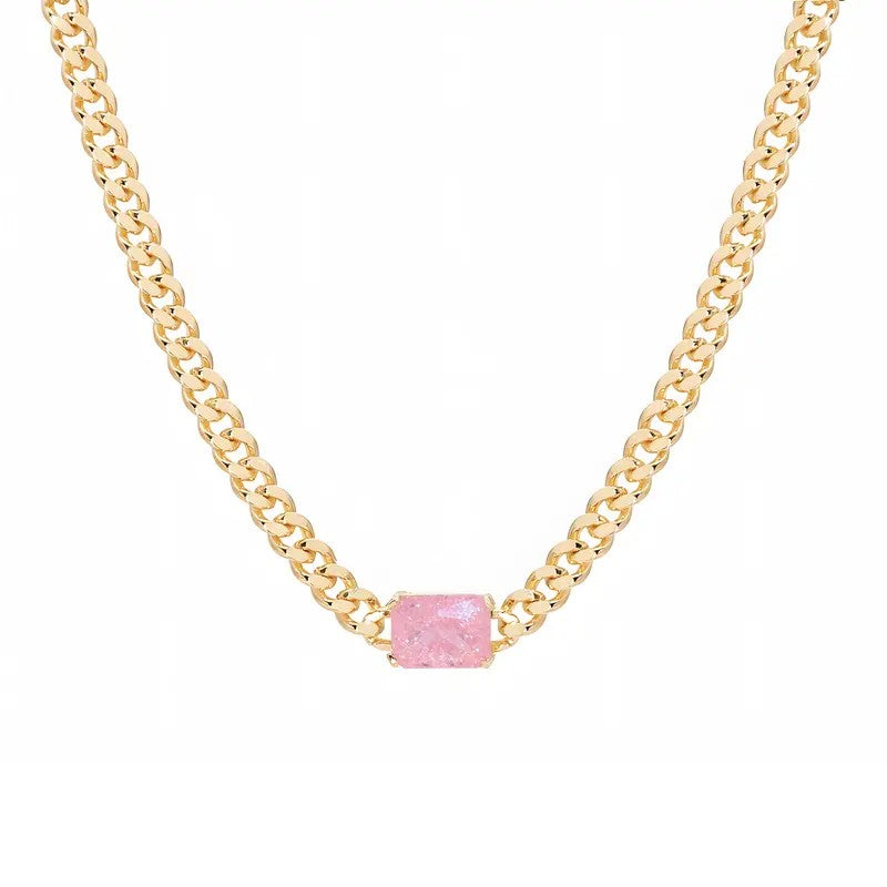 Classy Baguette CZ Cuban Link Necklace