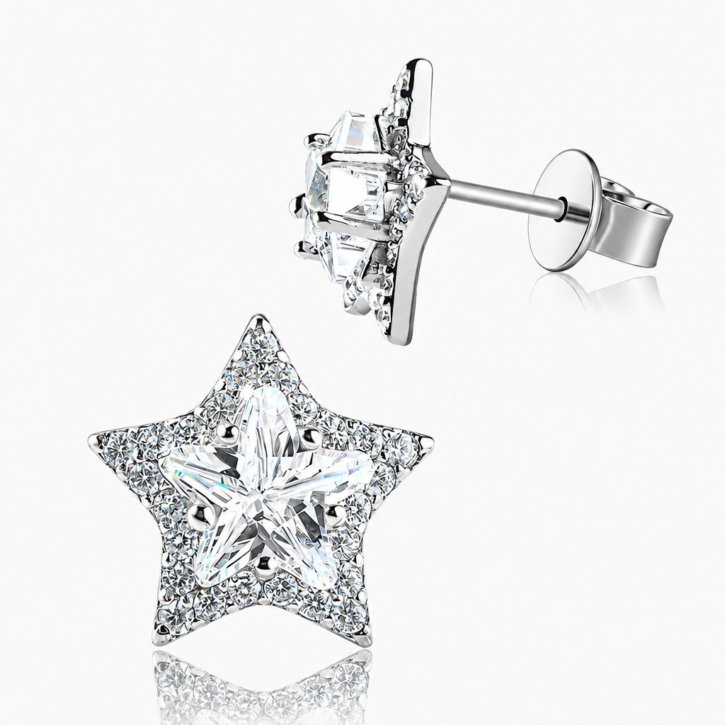 Dainty Star CZ Stud Earrings