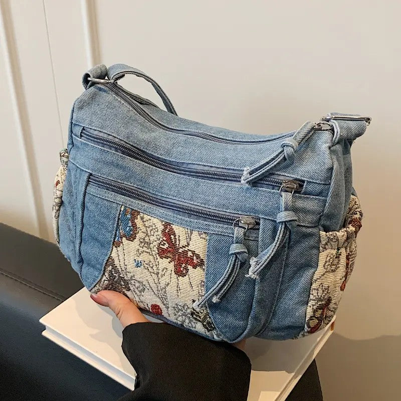 Boho Butterfly Patchwork Crossbody Bag