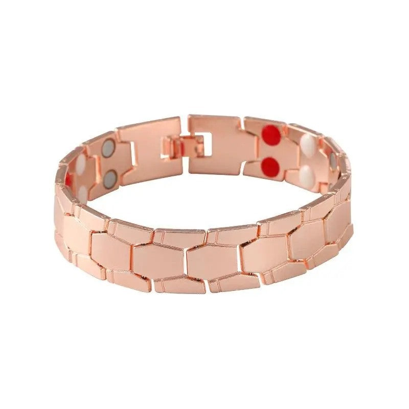 Classy Pink Zircon Clover Magnetic Bracelet