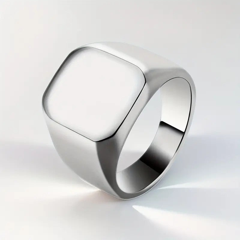 Classy Geometric Square Signet Ring