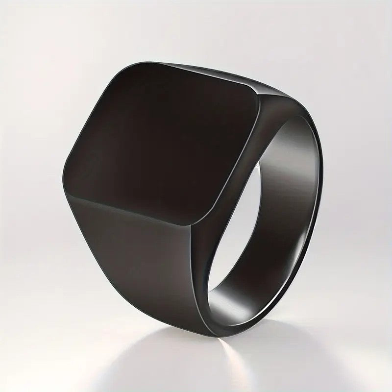 Classy Geometric Square Signet Ring