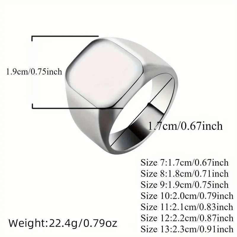 Classy Geometric Square Signet Ring