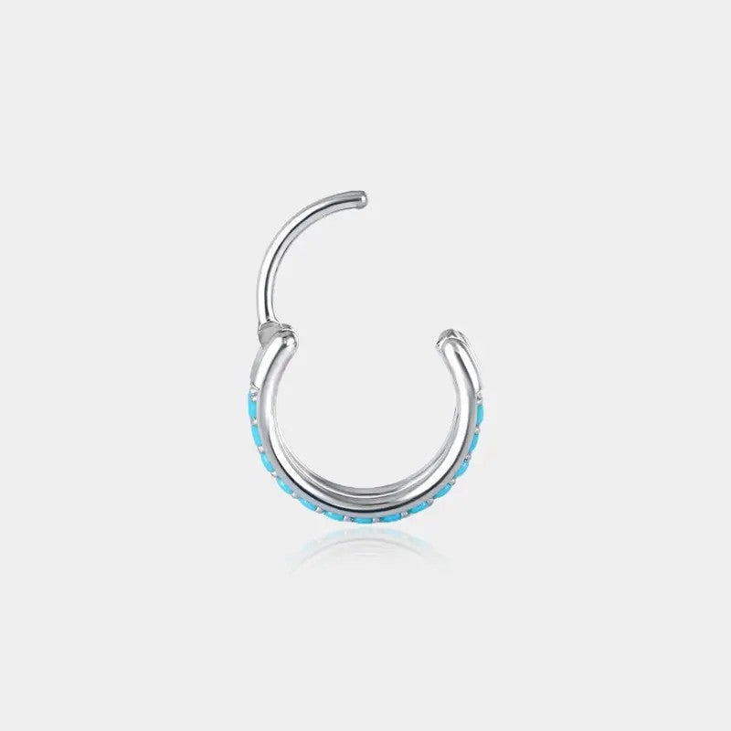 Boho Turquoise Double Band Nose Ring