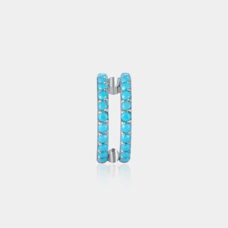 Boho Turquoise Double Band Nose Ring