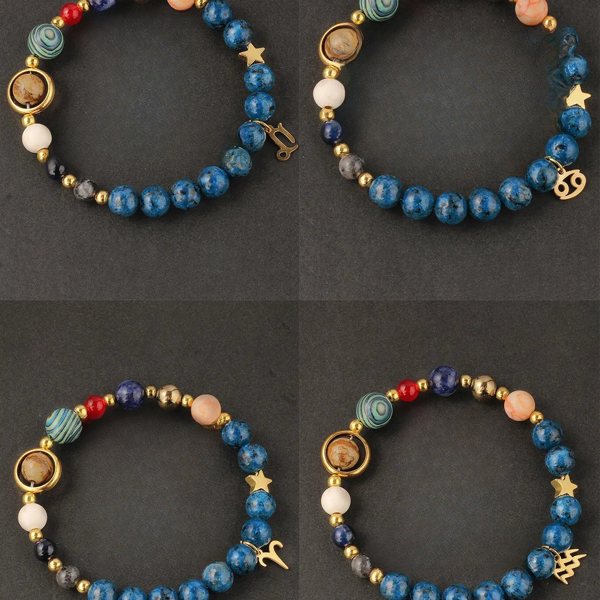 Boho Aries Zodiac Stone Beaded Bracelet