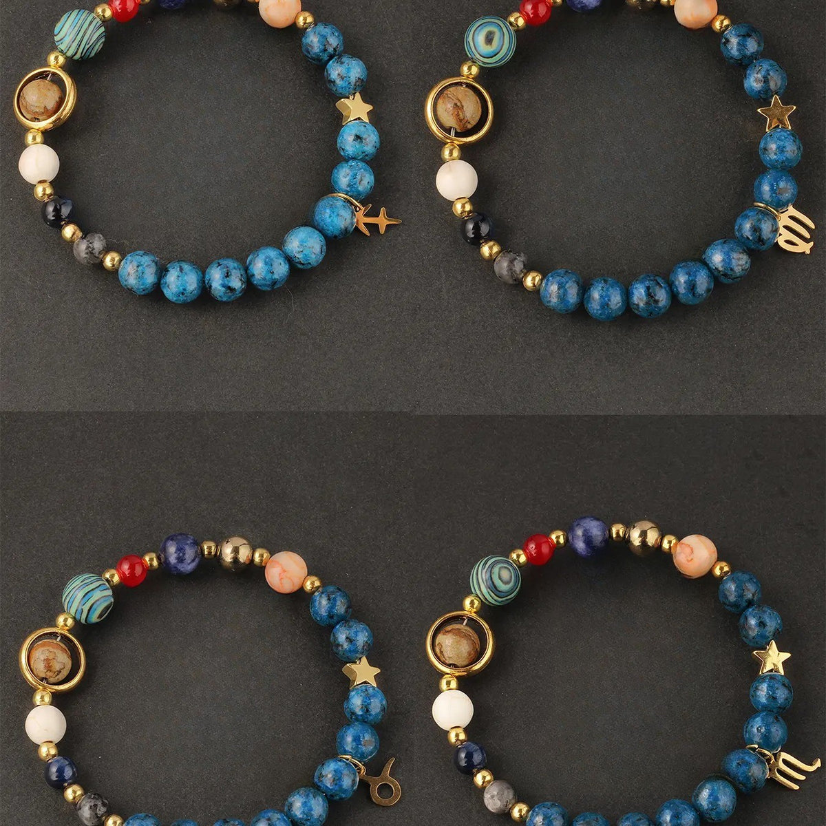 Boho Aries Zodiac Stone Beaded Bracelet
