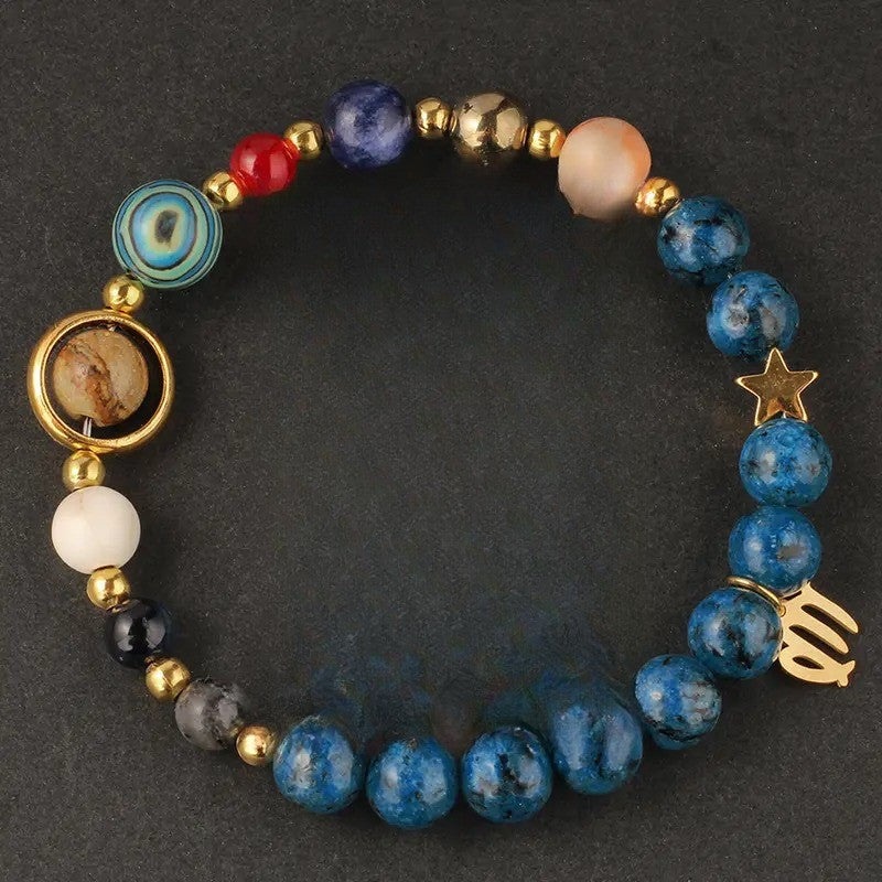 Boho Aries Zodiac Stone Beaded Bracelet
