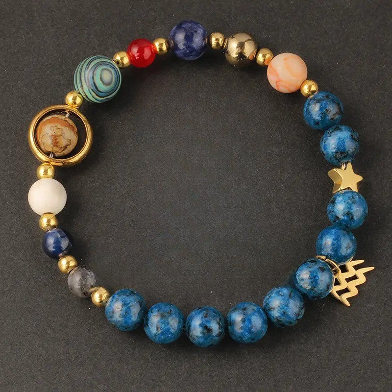Boho Aries Zodiac Stone Beaded Bracelet