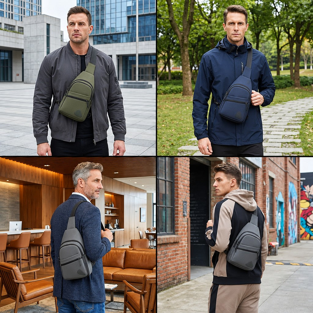 Minimalist Nylon Crossbody Sling Bag