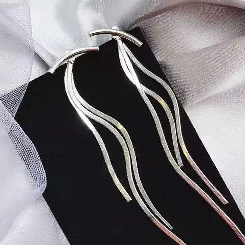 Elegant Linear Tassel Drop Earrings
