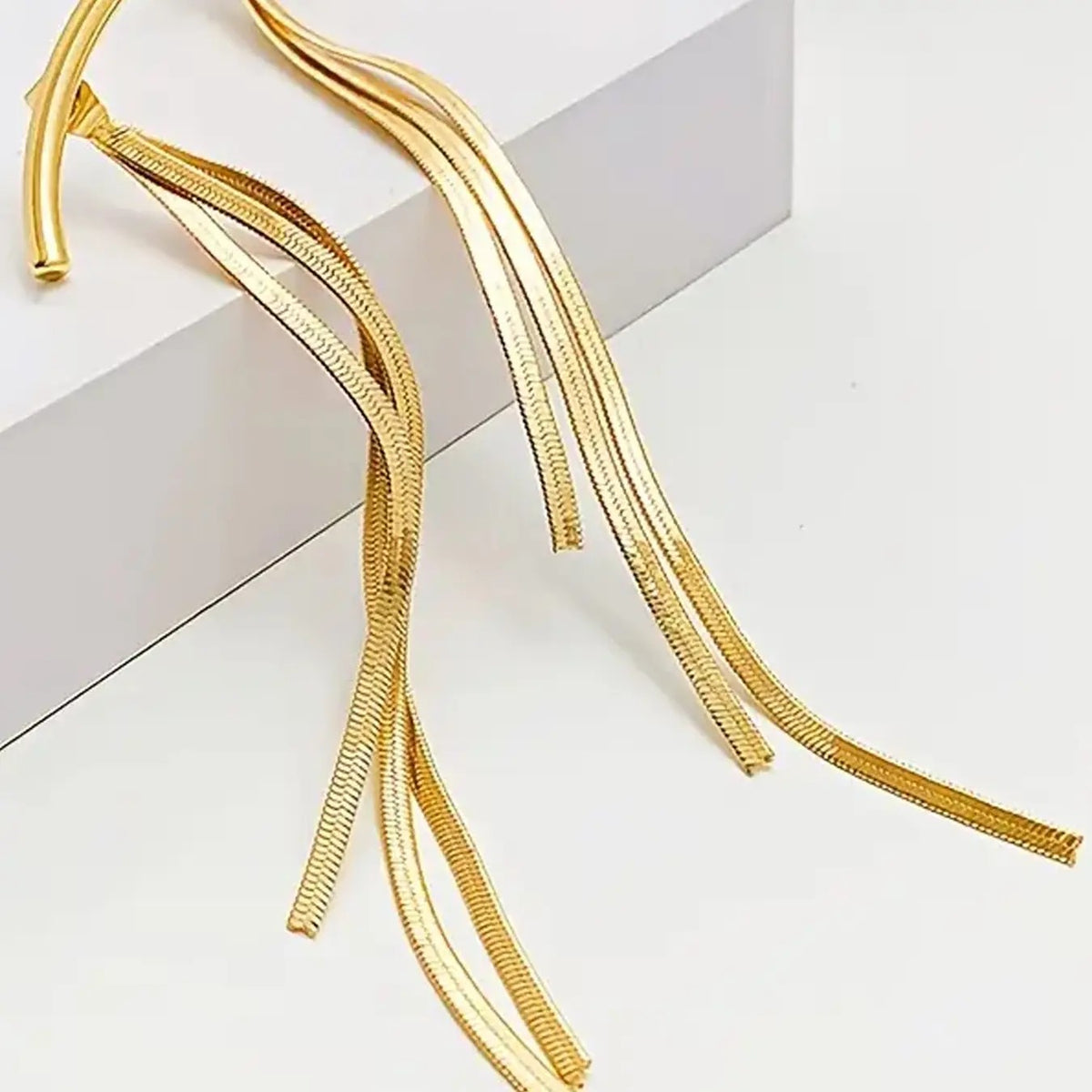 Elegant Linear Tassel Drop Earrings