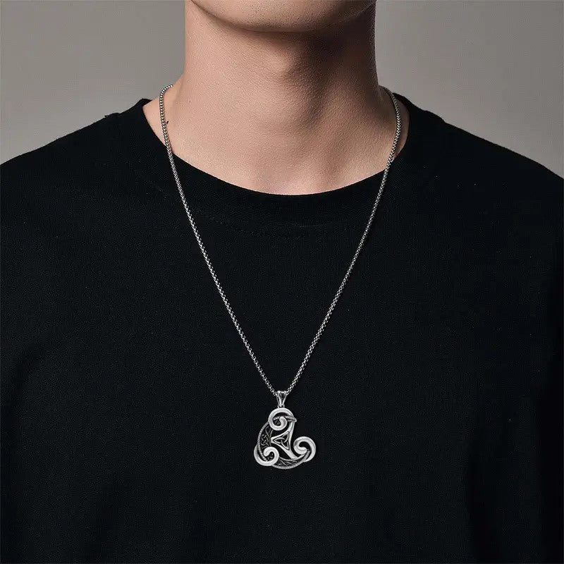 Elegant Celtic Knot Triangle Necklace
