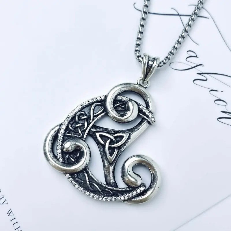Elegant Celtic Knot Triangle Necklace