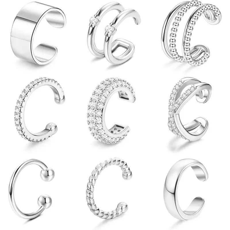 9pc Boho Adjustable Ear Cuff Set