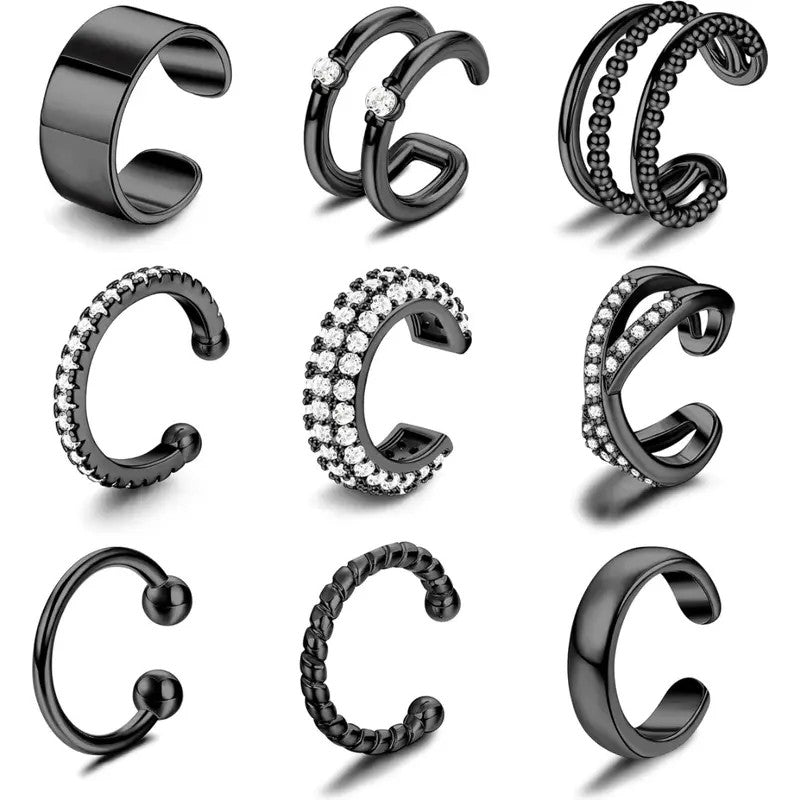 9pc Boho Adjustable Ear Cuff Set
