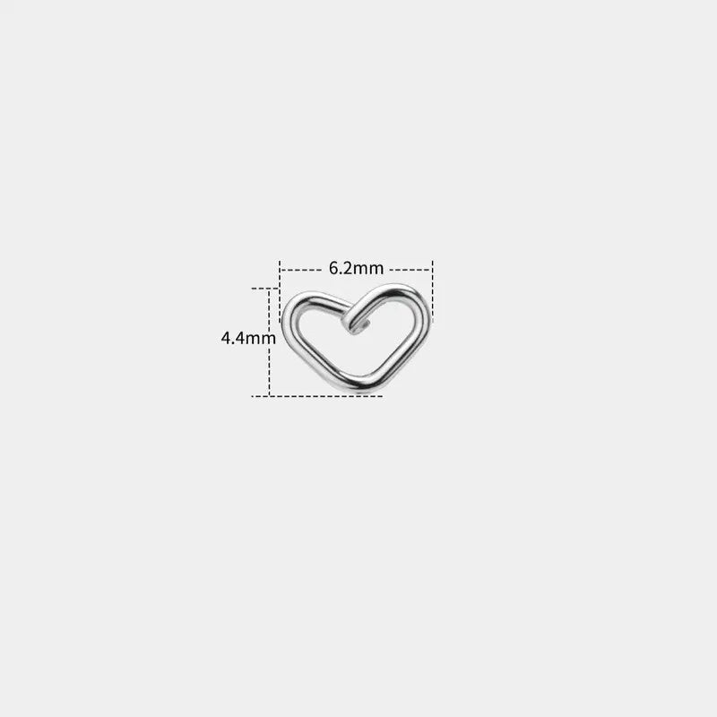 4pc Dainty Heart Nose Ring Set