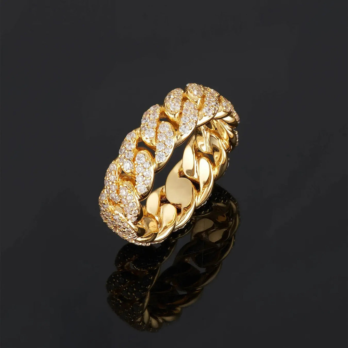 Classy Iced Out Cuban Link Ring
