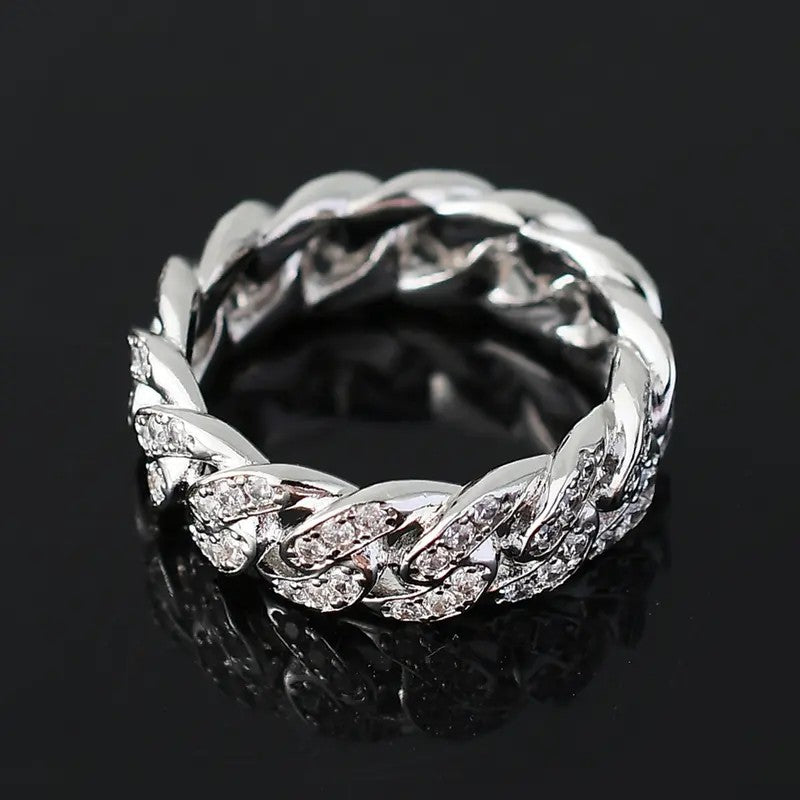 Classy Iced Out Cuban Link Ring