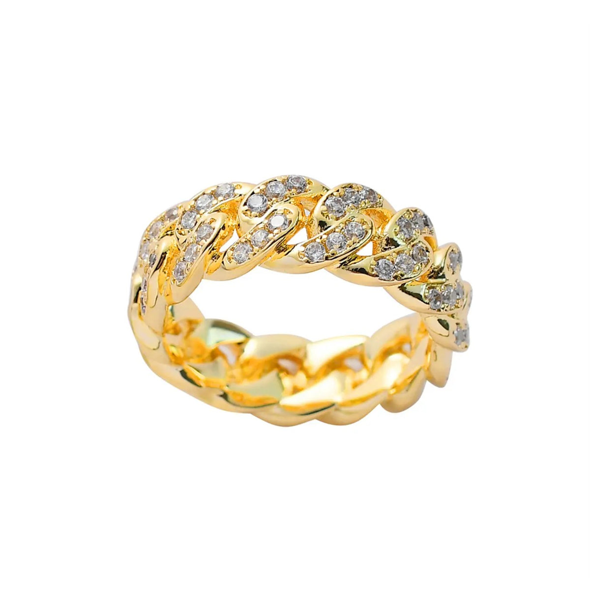 Classy Iced Out Cuban Link Ring