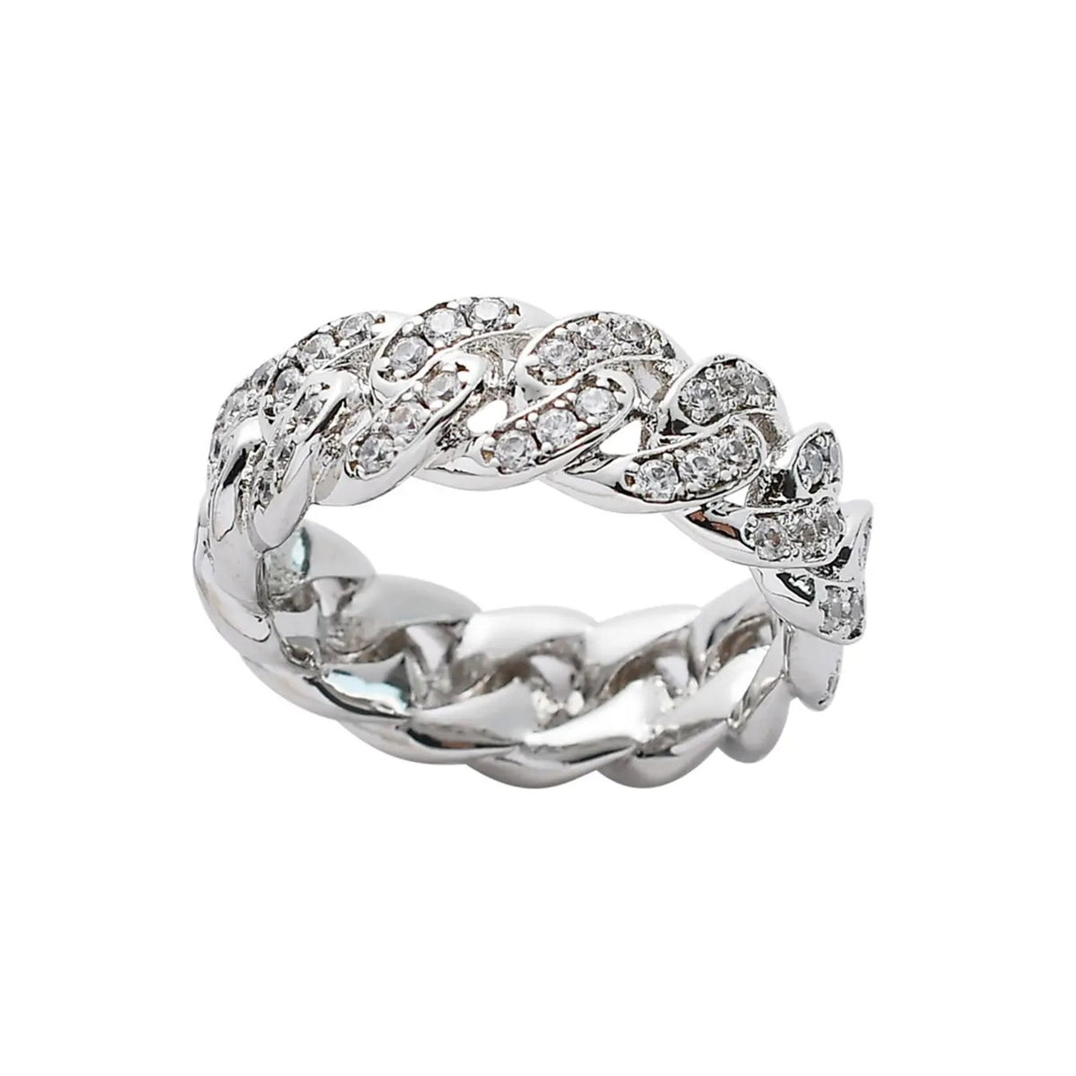 Classy Iced Out Cuban Link Ring