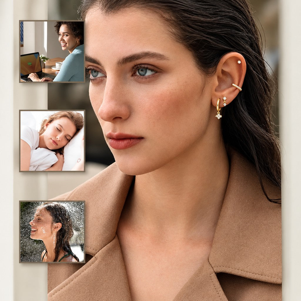 25pc Dainty Mixed Motif Flat Back Earring Set