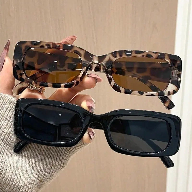 Chic Leopard Rectangular Sunglasses