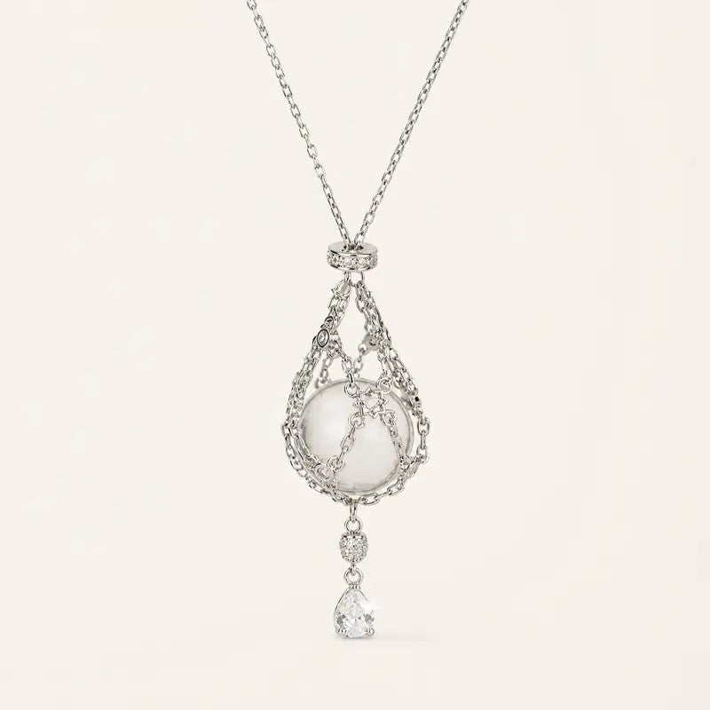 Dainty Crystal Cage Sphere Necklace