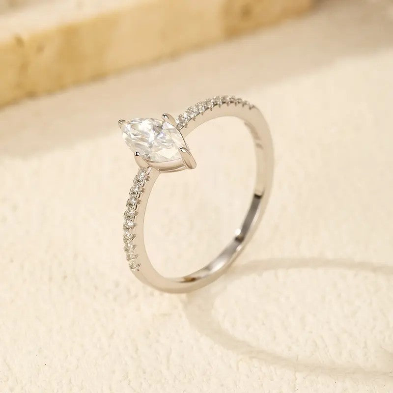 Classy Marquise Pave Open Ring