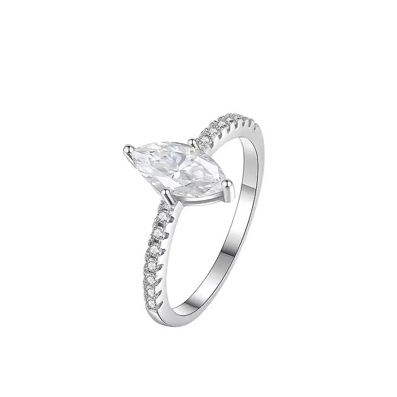Classy Marquise Pave Open Ring