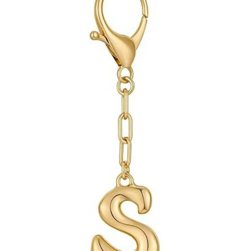 Elegant Puffy Initial Bag Charm