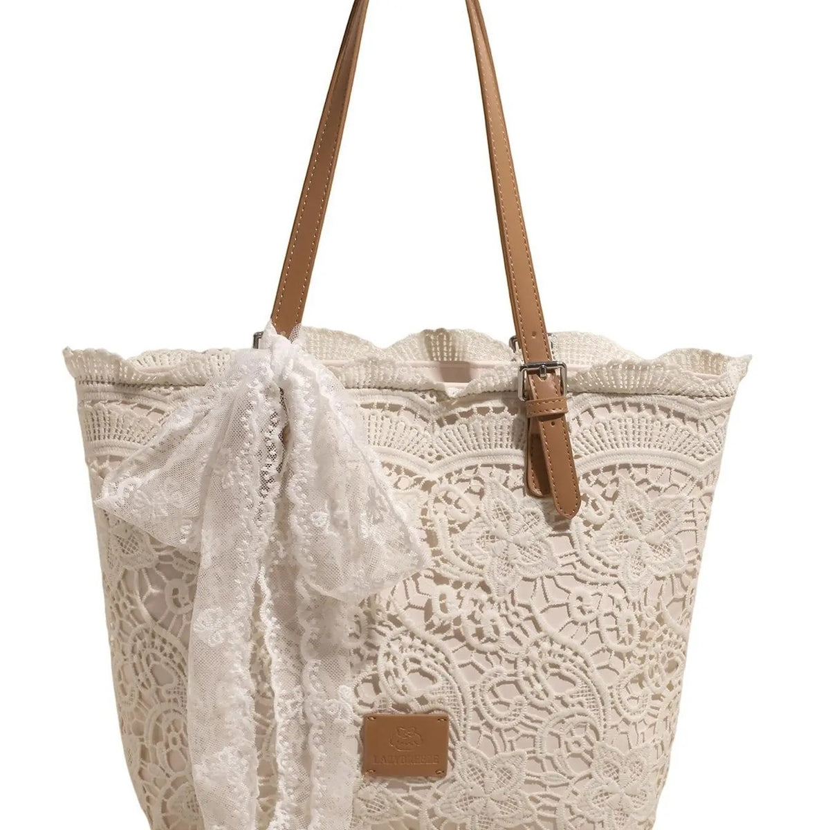Elegant Floral Lace Tote Bag