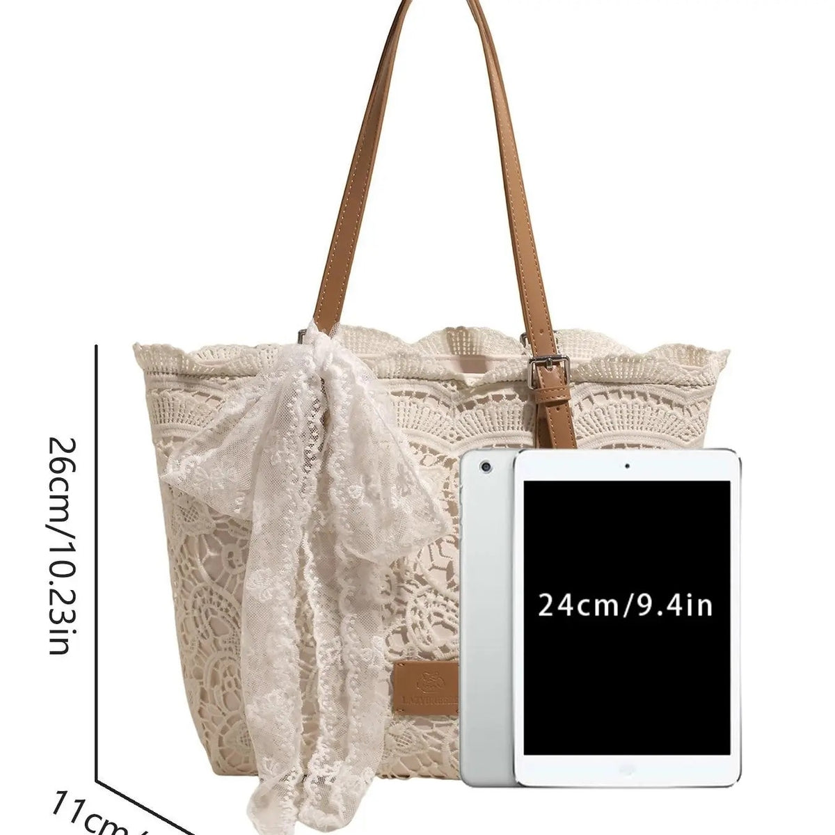 Elegant Floral Lace Tote Bag