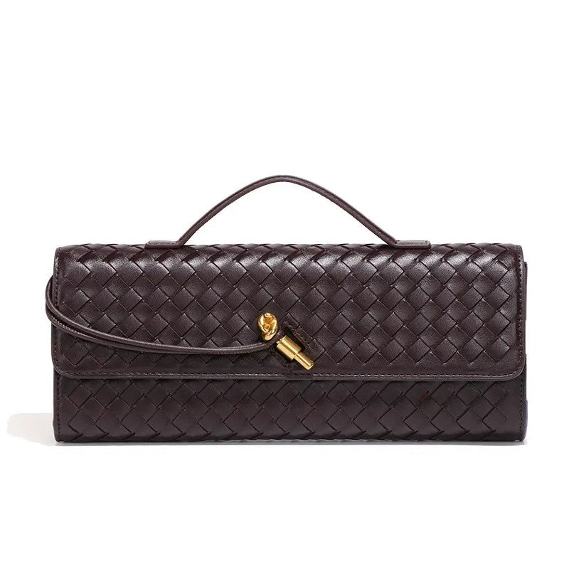 Elegant Woven Leather Evening Clutch