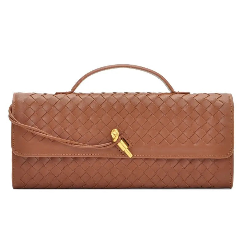 Elegant Woven Leather Evening Clutch