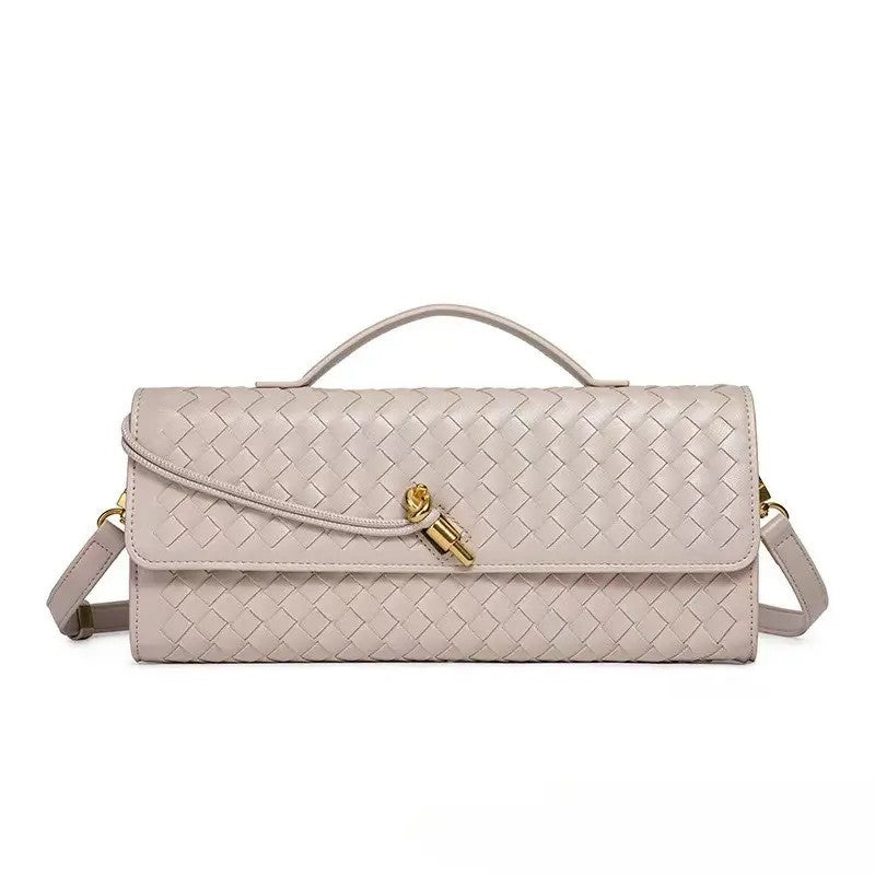Elegant Woven Leather Evening Clutch