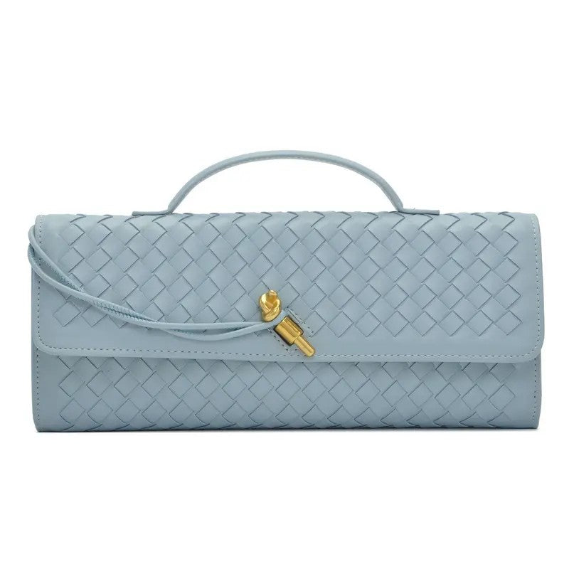 Elegant Woven Leather Evening Clutch
