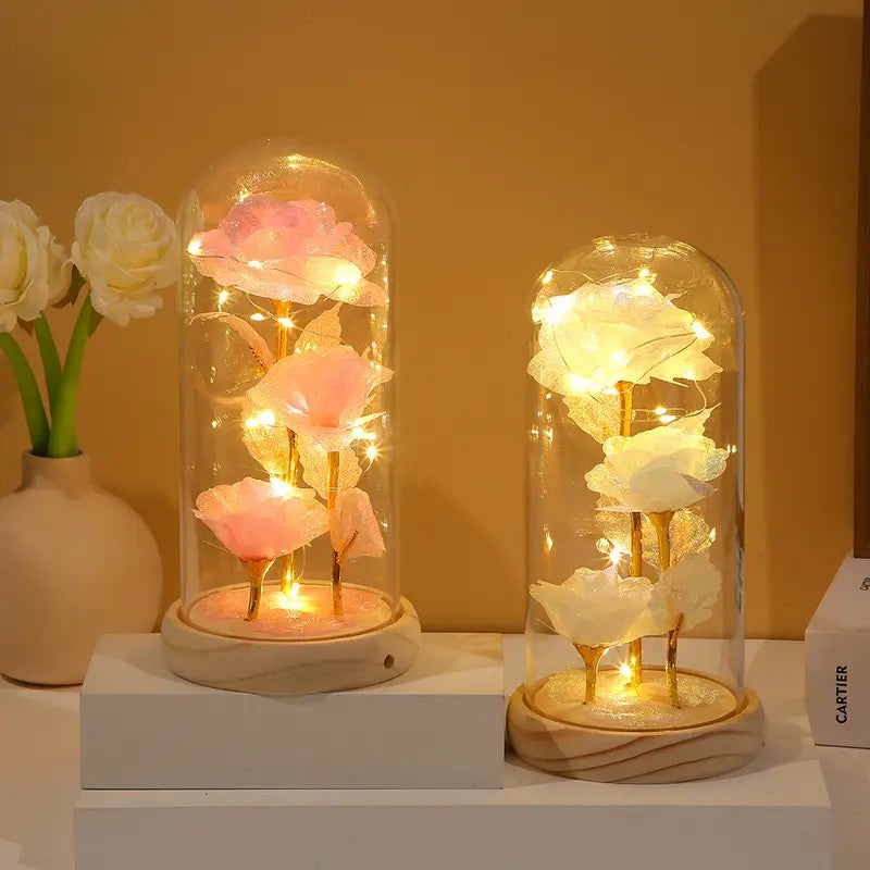 Romantic Illuminated Eternal Rose Display